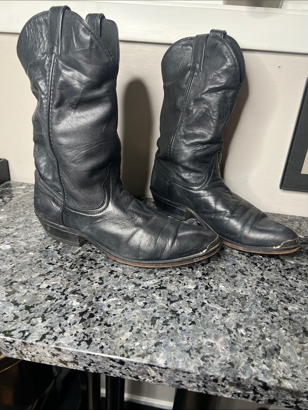 Code West Sz 8.5 Men’s 10 Women’s Black Leather western Cowboy Boots